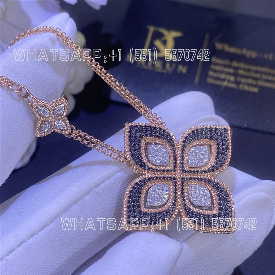 Custom Jewelry Roberto Coin Venetian Flower Diamond Necklace