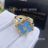 Custom Jewelry Buccellati Opera Color Ring in 18k Yellow Gold with Turquoise