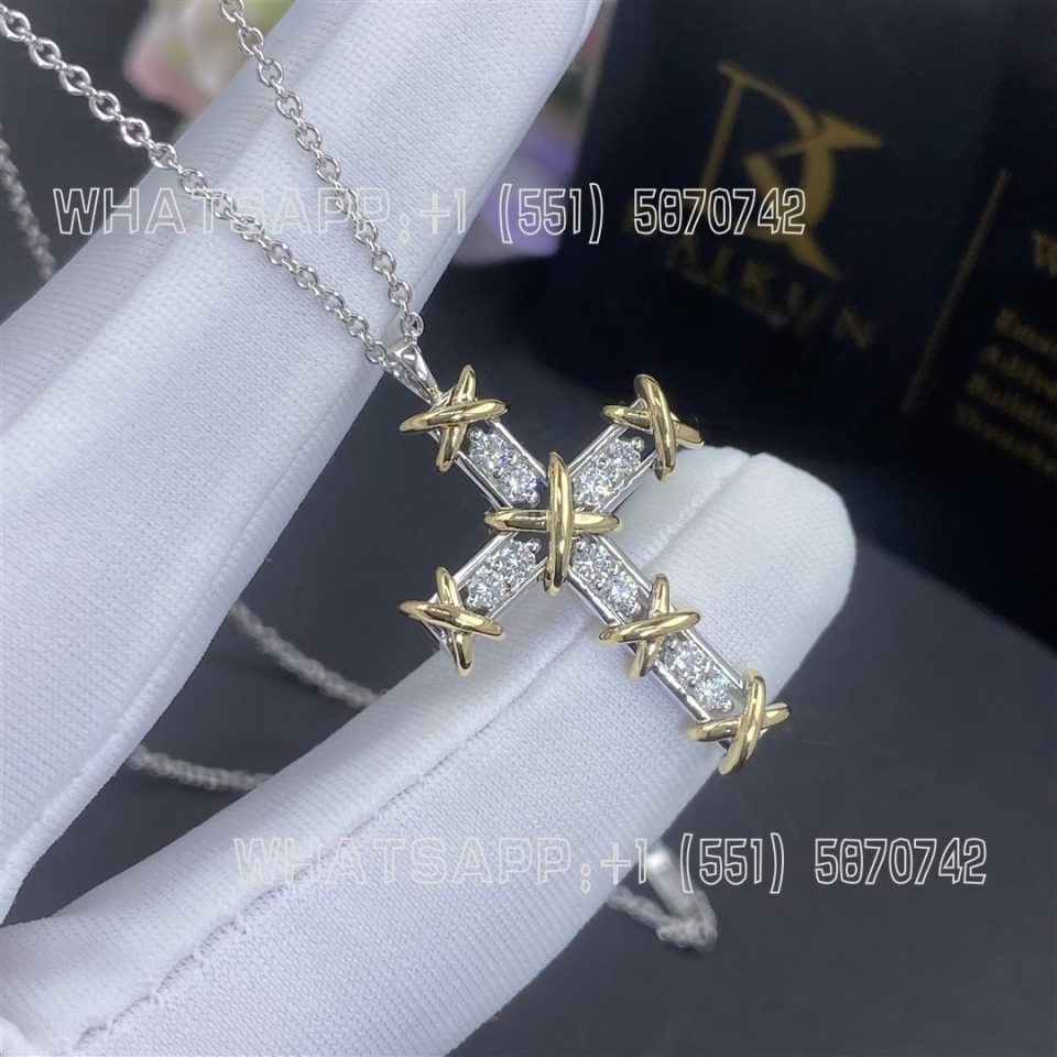 Custom Jewelry Tiffany Schlumberger® Ten Stone Cross Pendant 60022679