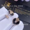 Custom Jewelry Cartier Amulette De Cartier Earrings, XS Model Onyx Rose Gold B8301239