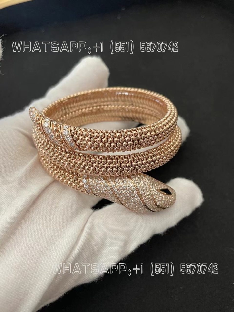 Custom Jewelry Bulgari Serpenti two-coil 18 kt rose gold bracelet 358431