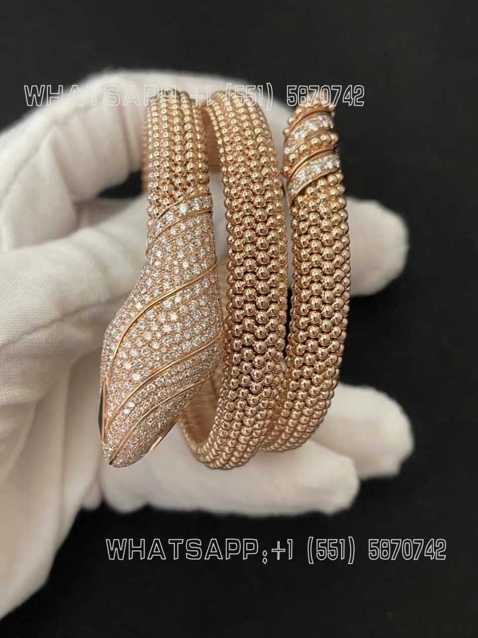 Custom Jewelry Bulgari Serpenti two-coil 18 kt rose gold bracelet 358431