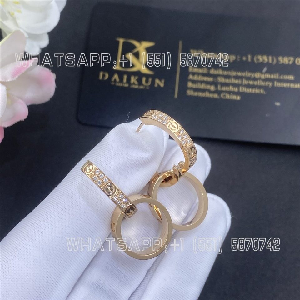 Custom Jewelry Cartier Love Earrings 18k Rose Gold N8515240