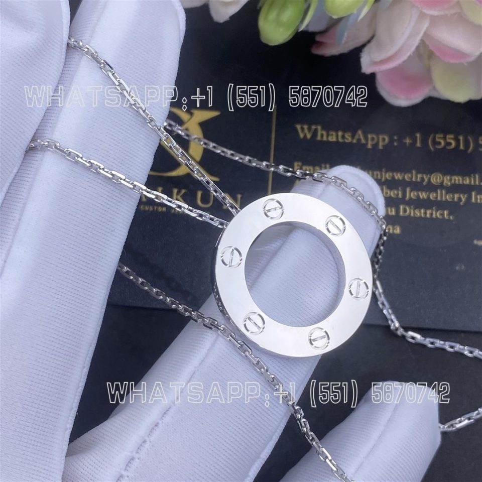 Custom Jewelry Cartier Love Necklace 18k White Gold B7014300