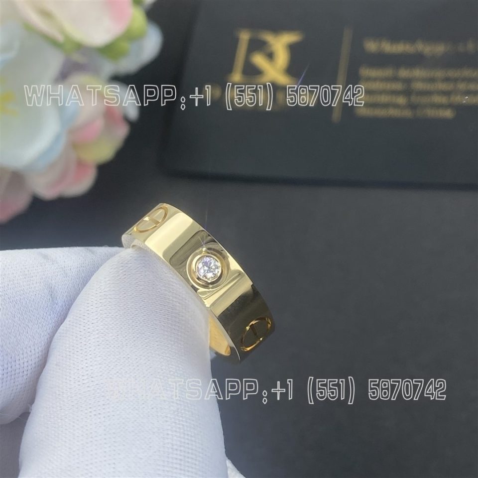 Custom Jewelry Cartier Love Ring 3 Diamonds Yellow Gold B4032400