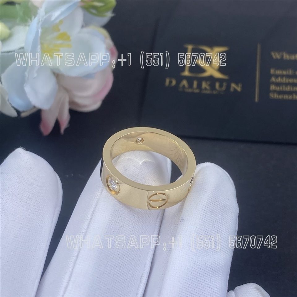 Custom Jewelry Cartier Love Ring 3 Diamonds Yellow Gold B4032400