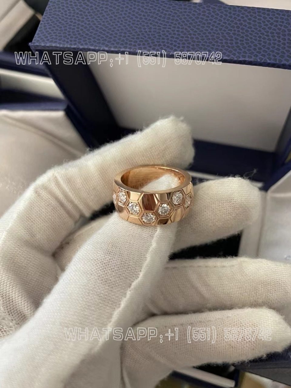 Custom Jewelry Chaumet Paris Bee My Love ring Rose gold, diamonds 085409