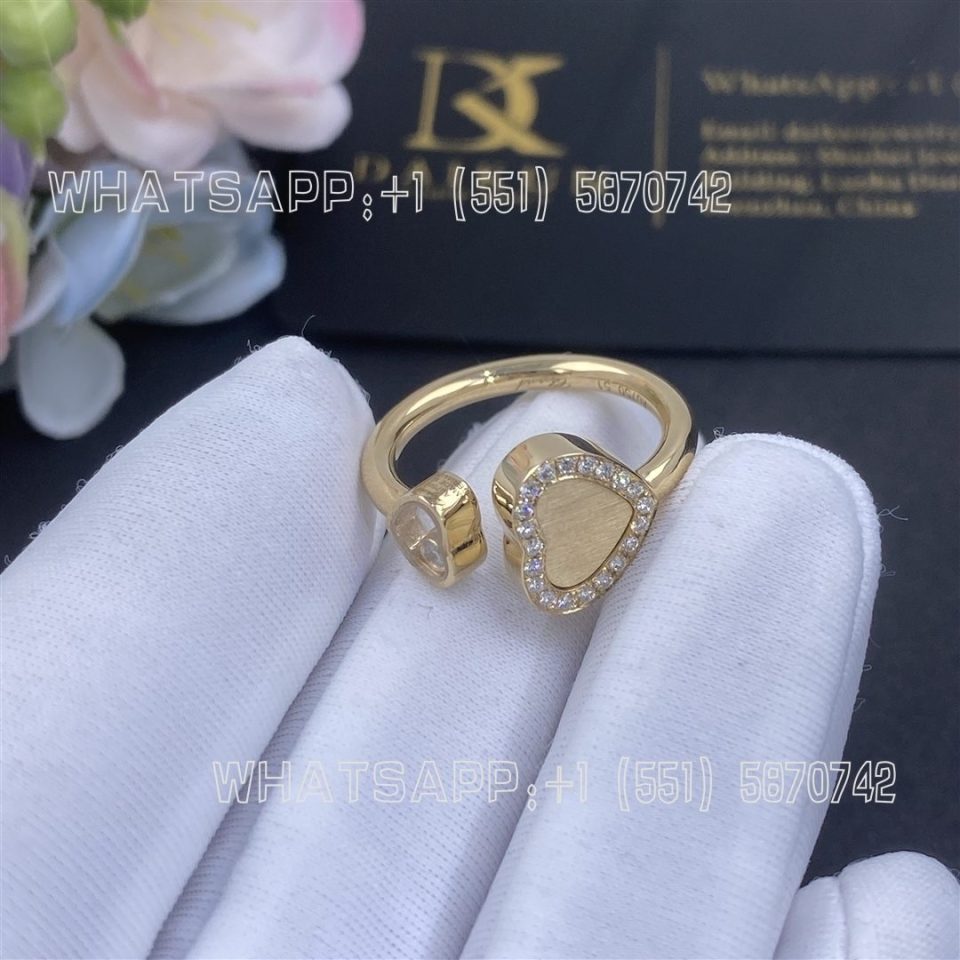 Custom Jewelry Chopard Happy Hearts Golden Hearts Ring yellow gold and diamonds @82A107-0900