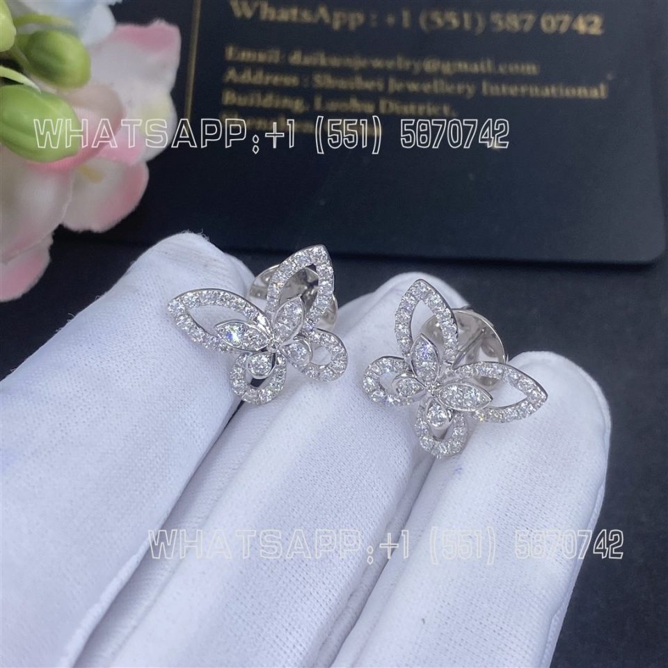 Custom Jewelry Graff Butterfly Silhouette Diamond Mini Stud Earrings RGE1574