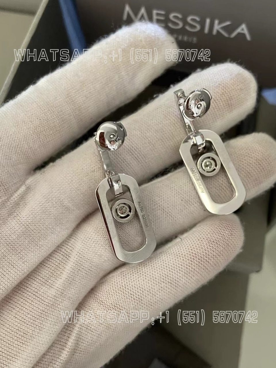 Custom Jewelry Messika So Move XL Pendant Earrings White Gold For Her Diamond Earrings 13132-WG