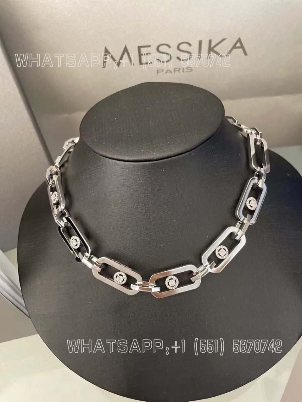 Custom Jewelry Messika So Move XL White Gold For Her Diamond Necklace 13080-WG