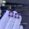 Custom Jewelry Roberto Coin Princess Flower Earrings 18kt rose gold with Diamonds and Lapis 20mm