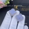 Custom Jewelry Van Cleef & Arpels Magic Alhambra Earrings 18k White Gold Chalcedony