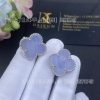 Custom Jewelry Van Cleef & Arpels Magic Alhambra Earrings 18k White Gold Chalcedony