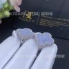 Custom Jewelry Van Cleef & Arpels Magic Alhambra Earrings 18k White Gold Chalcedony