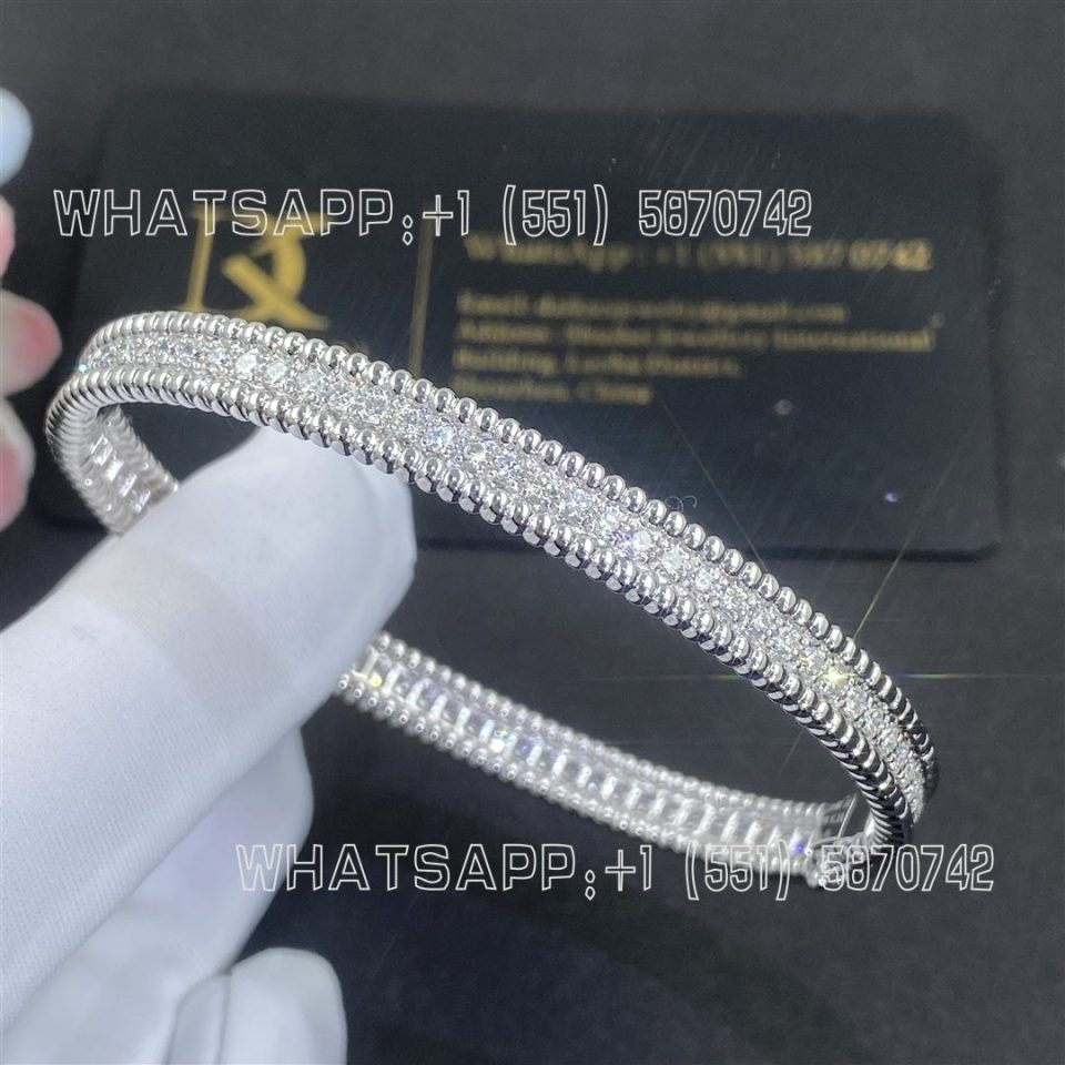 Custom Jewelry Van Cleef Arpels Perlée Diamonds Bracelet 1 Rows White gold, Diamond VCARP27J00